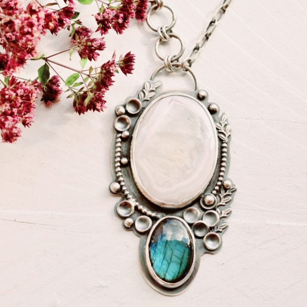 925 sterling silver large flashy blue labradorite